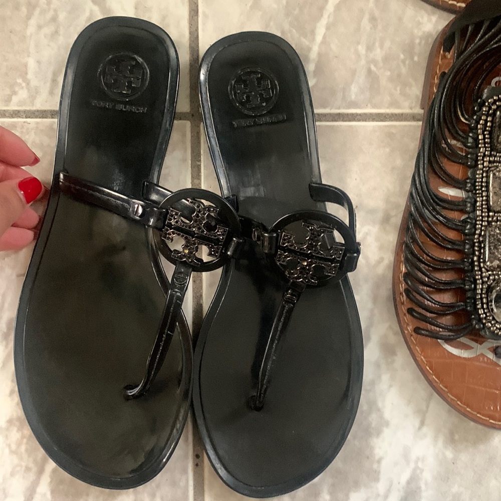 Tory Burch Black Thong Sandals